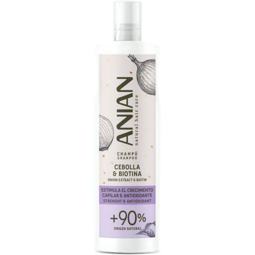 Anian Natural Hair Care Cebolla & Biotina Champú Champú vegano limpia estimula el crecimiento y fortalece el cabello evitando la rotura