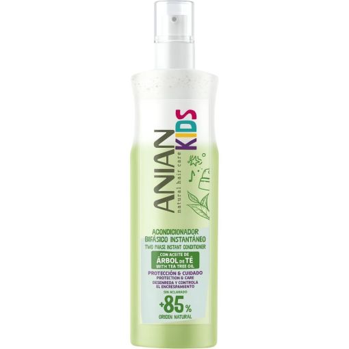 Anian Natural Hair Care Kids Aceite De Árbol Del Té Acondicionador Acondicionador vegano bifásico instantáneo protege y cuida 400 ml