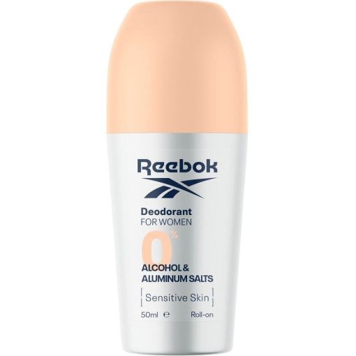 Reebok 0% Alcohol & Aluminum Salts Desodorante Roll-On Desodorante sin alcohol ofrece protección efectiva contra olores 24 horas 50 ml