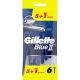 Gillette Blue Ii Maquinilla De Afeitar Formato Especial Maquinilla de afeitar desechable con doble hoja fina para cómodo y excelente afeitado 6 uds