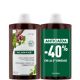 Klorane Anticaída Champú Fortificante & Estimulante Formato Especial Champú anticaída fortificante ayuda a estimular el crecimiento para cabello debilitado con extractos vegetales 2x400 ml