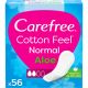 Carefree Cotton Feel Normal Aloe Protegeslips Protegeslip 100% transpirable ofrece protección suave y sensación refrescantre 56 uds