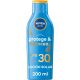 Nivea Sun Protege & Broncea Loción Solar Spf 30 Leche solar corporal de doble efecto estimula el bronceado natural de la piel 200 ml