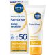 Nivea Sun Sensitive Protección Facial Spf 50+ Protector solar facial hidratante de textura ultraligera y no grasa evita irritaciones y reacciones alérgicas 40 ml