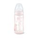 Nuk Biberón Rose & Blue 0-6m Silicona Biberón con tetina de silicona se adapta perfectamente al paladar del bebé 300 ml