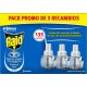 Raid Insecticida Eléctrico Líquido Antimosquitos Recambio Pack Insecticida líquido eléctrico para mosquitos común y tigre sin olor 135 noches 3 uds