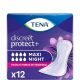 Tena Discreet Protect+ Maxi Night Compresas De Noche Compresas nocturnas de incontinencia para pérdidas de orina moderadas o abundantes 12 uds