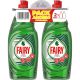 Fairy Lavavajillas Ultra Poder Duplo Pack Ahorro Lavavajillas a mano antigrasa para una limpieza rápida y sin esfuerzo 2x650 ml
