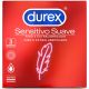 Durex Preservativo Sensitivo Suave Preservativo fino y extralubricado para una mayor sensibilidad y placer 3 uds