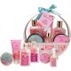 Idc Institute Scented Garden Peony Cesta Set Set de baño reutilizable y relajante ideal para regalar mima tu piel con delicioso aroma a peonía
