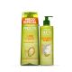 Fructis Liso & Brillo Acondicionador crema sin aclarado cabello rebelde, dificil de alisar 400ml+champú 380ml