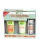 Fructis Liso Keratina Estuche Set capilar vegano eleva el allisado controla el encrespamiento y potencia el brillo para cabello encrespado