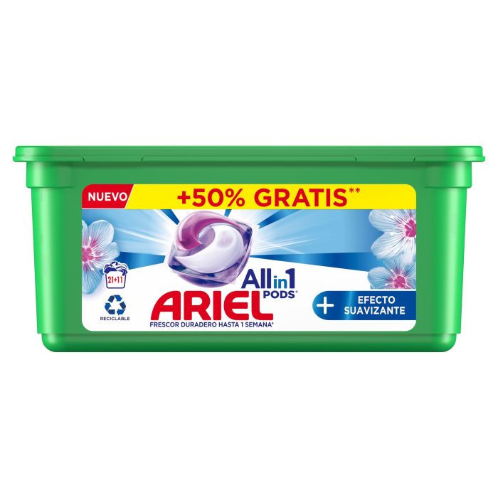 ARIEL Ariel Detergente capsulas todo en 1 efecto suavizante 21+11=32  capsulas
