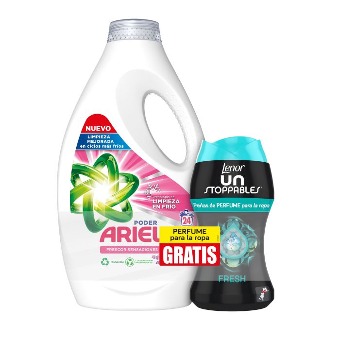 Ariel Extra Poder Quitamanchas Detergente líquido elimina incluso las  manchas resecas de 7 días 1500 ml