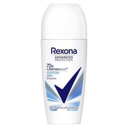 Rexona Advanced Protection Cotton Dry Desodorante Roll-On Desodorante antitranspirante protección avanzada  0% alcohol 72 horas 200 ml
