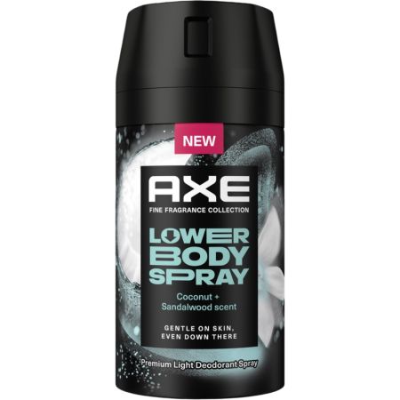Axe Lower Body Spray Coconut+Sandalwood Scent Desodorante Spray Desodorante corporal gran protección y frescura hasta 72 horas con aroma a coco 100 ml