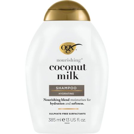 Ogx Coconut Milk Shampoo Champú fortalecedor ofece hidratación y suavidad con coco para cabello seco y dañado