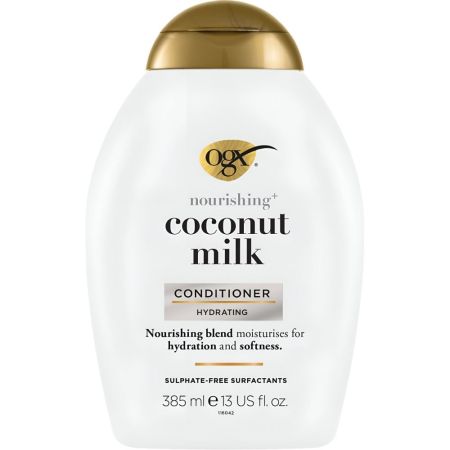 Ogx Cononut Milk Conditioner Acondicionador fortalecedor ofece hidratación y suavidad con coco para cabello seco y dañado 385 ml