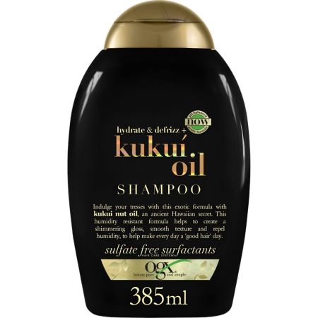 Ogx Kukuí Oil Shampoo Champú antiencrespamiento controla el frizz y resiste a la humedad para cabello encrespado 385 ml