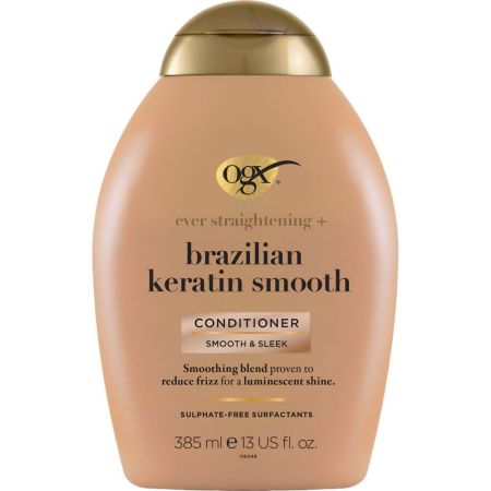 Ogx Brazilian Keratin Smooth Conditioner Acondicionador limpia en profundidad ofreciendo un acabado sano y brillante para cabello grueso 385 ml