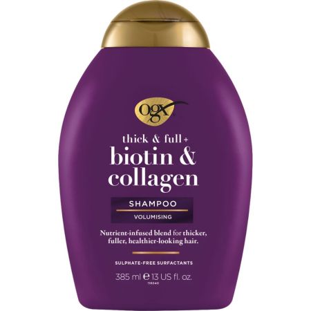 Ogx Biotin & Collagen Shampoo Champú volumuminizante fortalece nutre y protege apariencia más saludable para cabello fino 385 ml