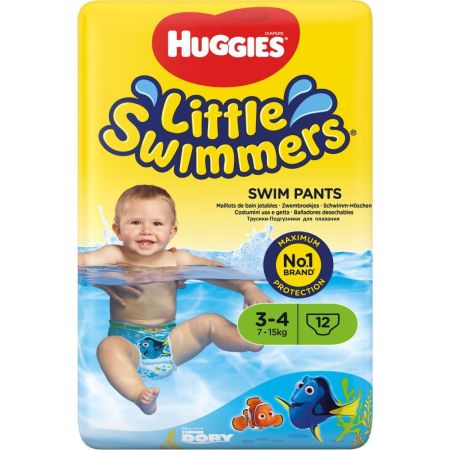 Huggies Little Swimmers Bañadores Desechables 7-15 Kg Talla 3-4 Bañadores desechables ideales para la playa o piscina 12 uds