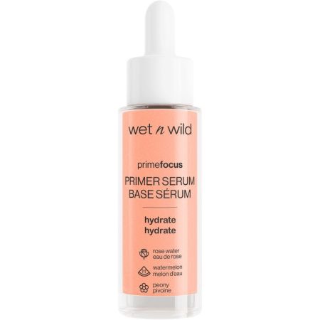 Wet N Wild Prime Focus Primer Serum Hydrate Prebase de maquillaje sérum hidratante prepara y refina la piel