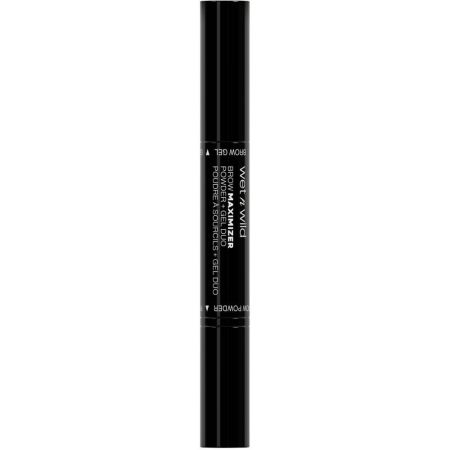 Wet N Wild Brow Maximizer Powder + Gel Duo Neutral Brown Polvo y gel transparente con cepillo para cejas vegano dibuja y rellena áreas vacías