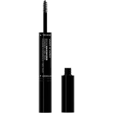 Wet N Wild Brow Maximizer Powder + Gel Duo Neutral Brown Gel y polvo de cejas transparente con cepillo vegano dibuja y rellena áreas vacías