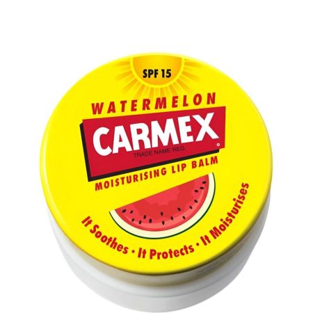 Carmex Bálsamo Labial Hidratante Watermelon Spf 15 Bálsamo labial protege hidrata y repara labios agritados sabor sandía 7,5 gr