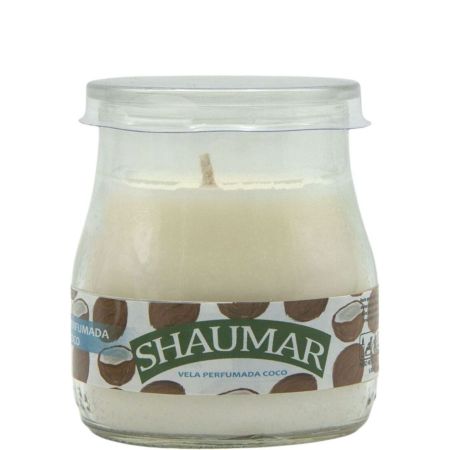 Shaumar Vela Perfumada Coco Vela de cera vegetal perfumada vaso de cristal 100% reciclable 100 gr