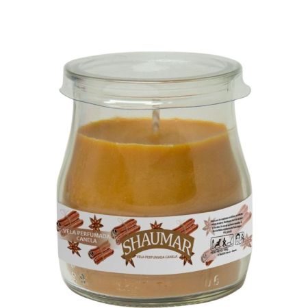 Shaumar Vela Perfumada Canela Vela de cera vegetal perfumada en vaso de cristal 100% reciclable 100 gr