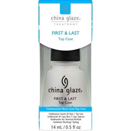 China Glaze First & Last Base Y Top Coat Tratamiento superior y base para uñas fuertes divinas y sanas con calcio y vitamina a