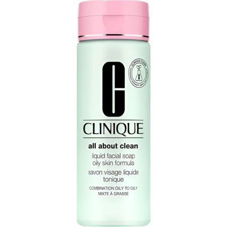 Clinique All About Clean Liquid Facial Soap Piel Grasa O Muy Grasa Jabón facial suave que elimina la suciedad sin resecar la piel 200 ml