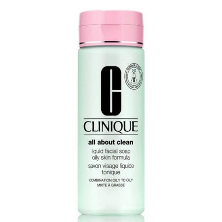 Clinique All About Clean Liquid Facial Soap Piel Grasa O Muy Grasa Jabón facial suave que elimina la suciedad sin resecar la piel 200 ml