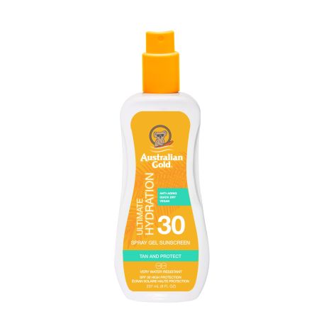 Australian Gold Ultimate Hydration Tan And Protect Spf 30 Gel solar corporal muy resistente al agua de gran hidratación y protección 237 ml