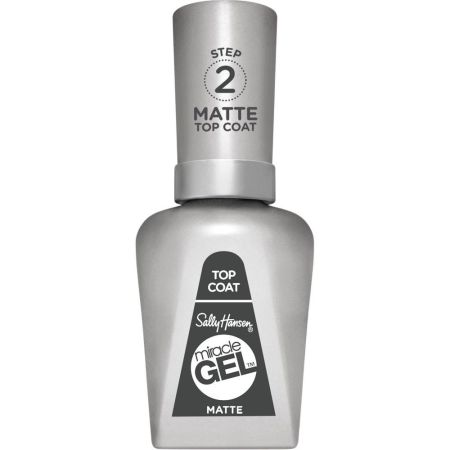 Sally Hansen Miracle Gel Step 2  Matte Top Coat Esmalte de uñas mate secado rápido y fácil de usar sin necesidad de lámpara