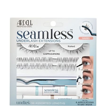 Ardell Set Pestañas Postizas Seamless Extensions Naked Set pestañas postizas suaves y cómodas acabado invisible y perfecto 10 días de durabilidad 36 uds