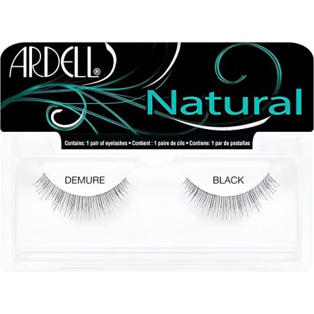 Ardell Pestañas Postizas Natural Demure Black Pestañas postizas reutilizables con banda invisible para lograr uniformidad perfecta 2 uds