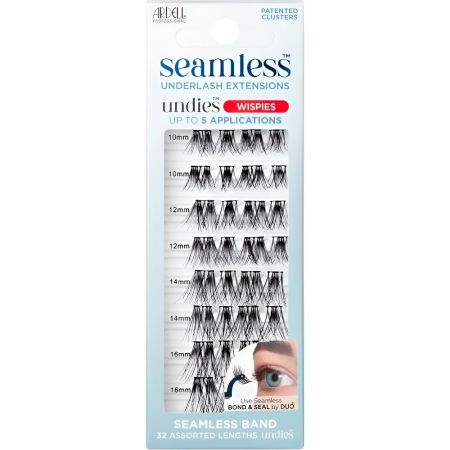Ardell Pestañas Postizas Individuales Seamless Wispies Pestañas postizas individuales entrecruzadas de volumen medio acabado invisible y perfecto 32 uds