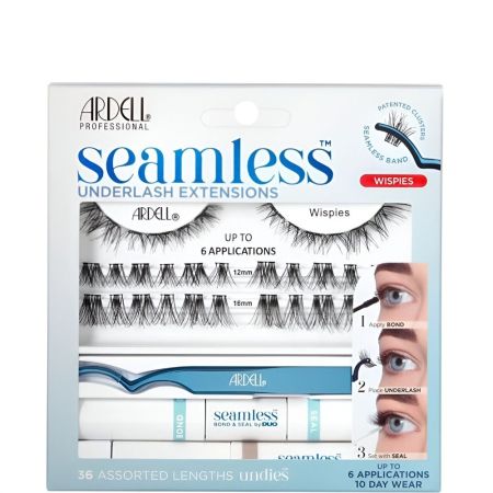 Ardell Set Pestañas Postizas Seamless Extensions Wispies Set pestañas postizas entrecruzadas volumen medio acabado invisible y perfecto 10 días de durabilidad 36 uds
