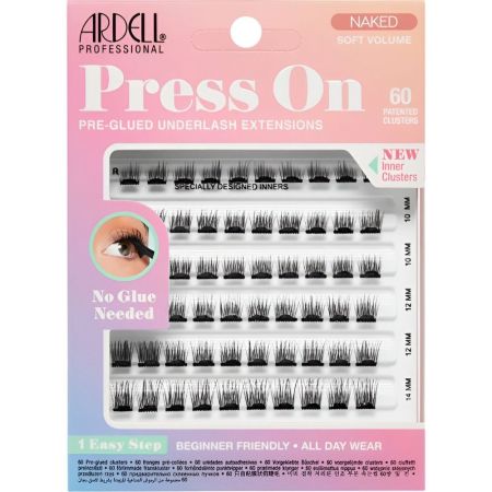 Ardell Pestañas Postizas Press On Naked Soft Underlash Extensions Pestañas postizas individuales para un acabado natural con volumen y longitud 60 uds
