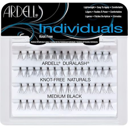 Ardell Pestañas Postizas Ligeras Individuals Medium Black Pestañas postizas individuales de longitud media para acentuar o rellenar 56 uds