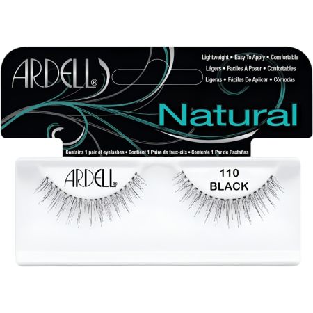 Ardell Pestañas Postizas Natural 110 Black Pestañas postizas reutilizables y fáciles de aplicar para resaltar la mirada 2 uds