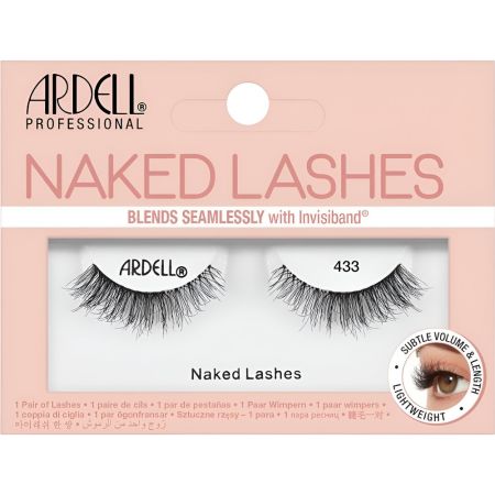 Ardell Pestañas Postizas Naked Lashes 433 Pestañas postizas ligeras de gran calidad profesional con banda invisible suave y cómoda 2 uds