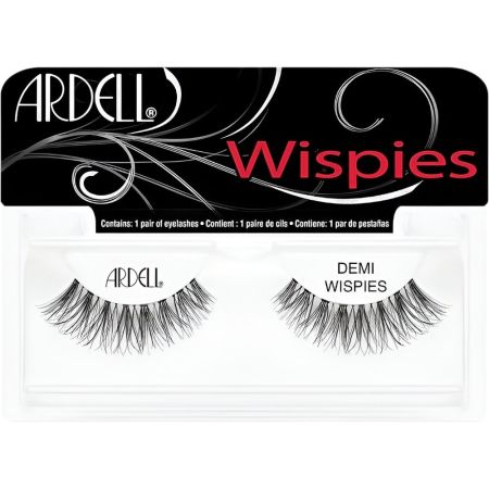 Ardell Pestañas Postizas Wispies Demi Wispies Black Pestañas postizas reutilizables y confortables fáciles de aplicar y llevar 2 uds