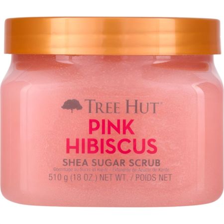 Tree Hut Pink Hibiscus Exfoliante De Azúcar De Karité Exfoliante corporal aromático nutre profundamente dejand  aroma agradable a naranja en la piel 510 gr