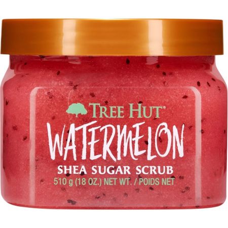 Tree Hut Watermelon Exfoliante De Azúcar De Karité Exfoliante corporal aromático nutre profundamente dejando aroma refrescante a sandía en la piel 510 gr