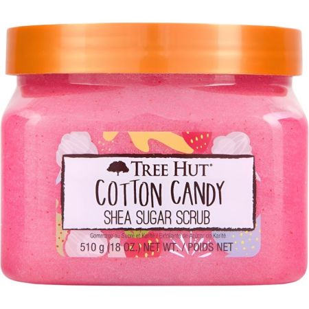 Tree Hut Cotton Candy Exfoliante De Azúcar De Karité Exfoliante corporal aromático nutre profundamente dejand  aroma agradable a algodón de azúcar en la piel 510 gr