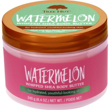 Tree Hut Watermelon Manteca Corporal De Karité Batida Manteca corporal aromática de textura ligera nutre profundamente dejando aroma refrescante en la piel 240 gr